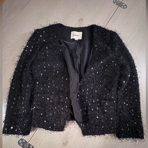 Ann Taylor Black and Gold Textured Blazer